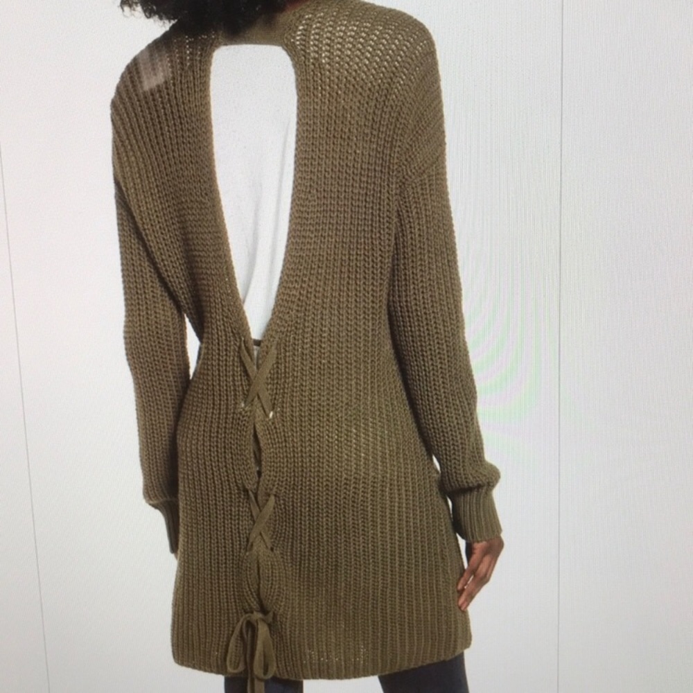 Trouve lace up back cardigan